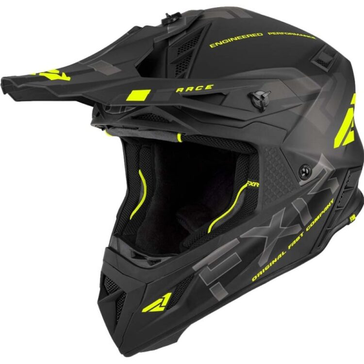 FXR Κράνος Helium Race 1050gr. (D-Ring) Black / Hi Vis