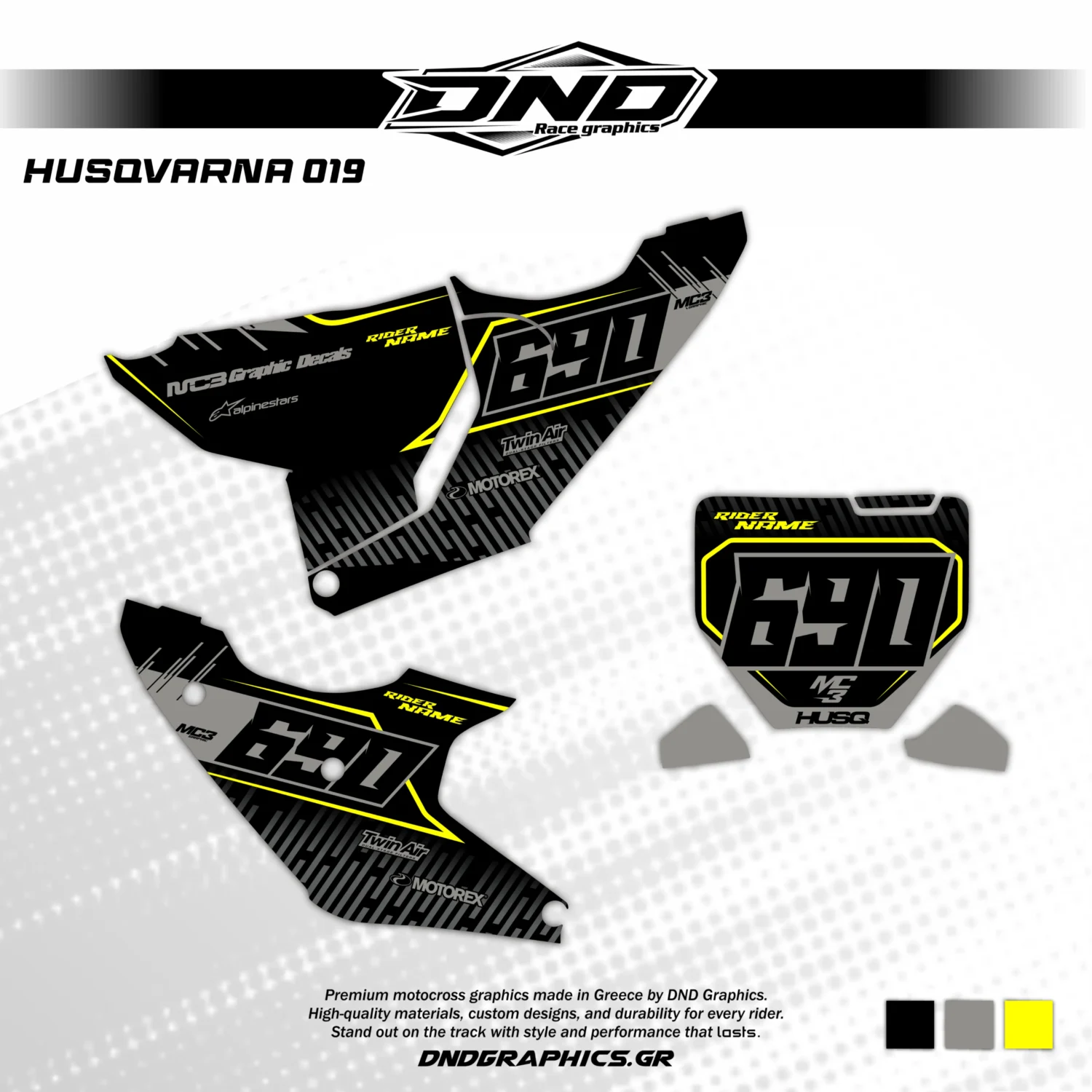 ΑΥΤΟΚΟΛΛΗΤΑ | HUSQVARNA 019 number plates - DnD Graphics