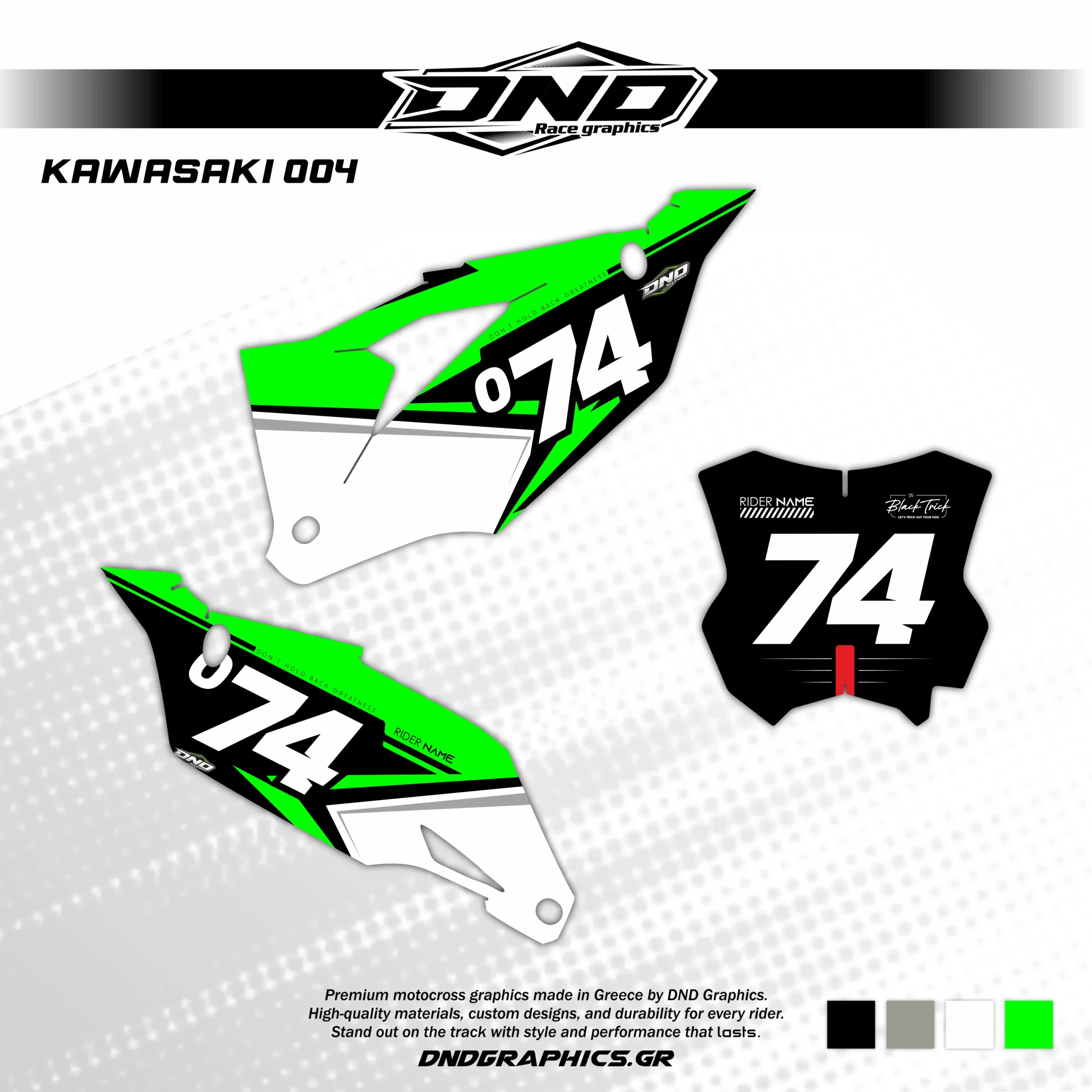 ΑΥΤΟΚΟΛΛΗΤΑ | KAWASAKI 004 number plates - DnD Graphics