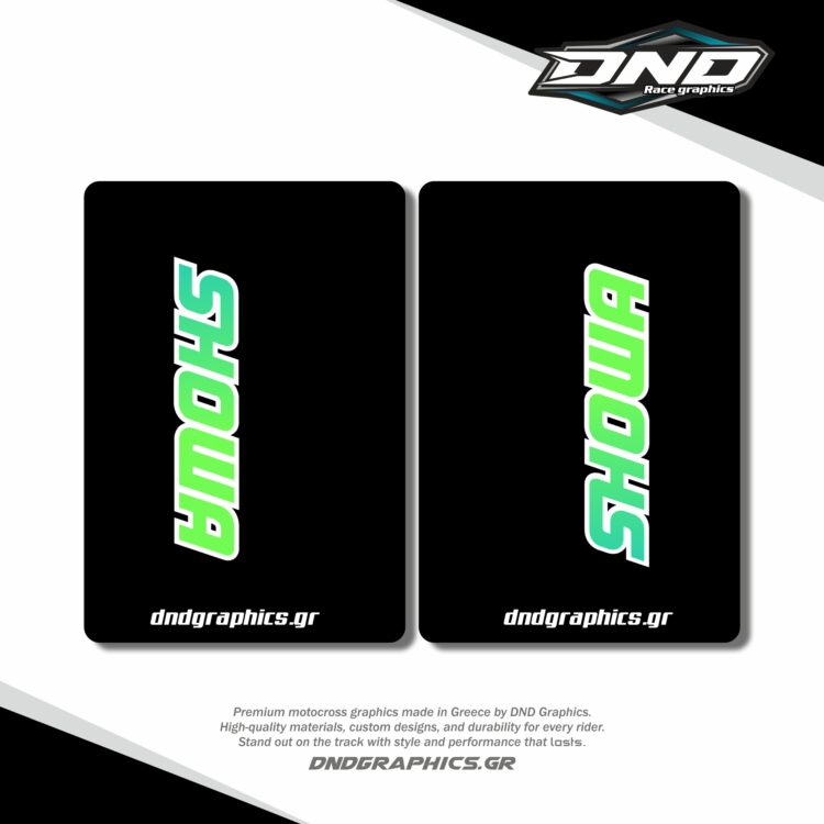 SHOWA FORK PROTECTION white green cyan