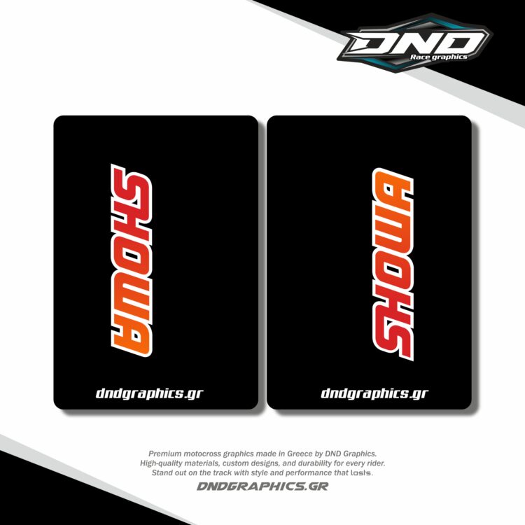 SHOWA FORK PROTECTION white red orange