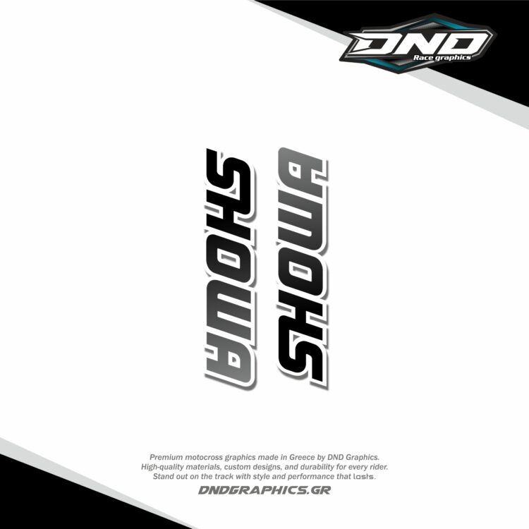 SHOWA FORK PROTECTION white black gray cut