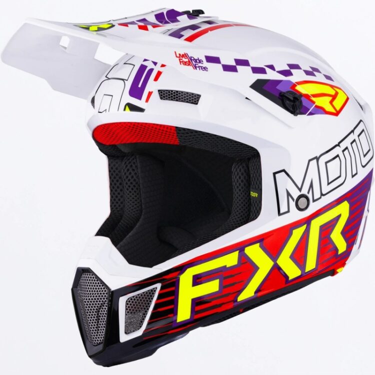 FXR Κράνος Clutch Race DIV MX 2026 Άσπρο / Μωβ / Κόκκινο