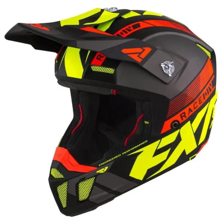 FXR Κράνος Clutch 1250gr. Boost Hi-Vis / Nuke Red /Grey
