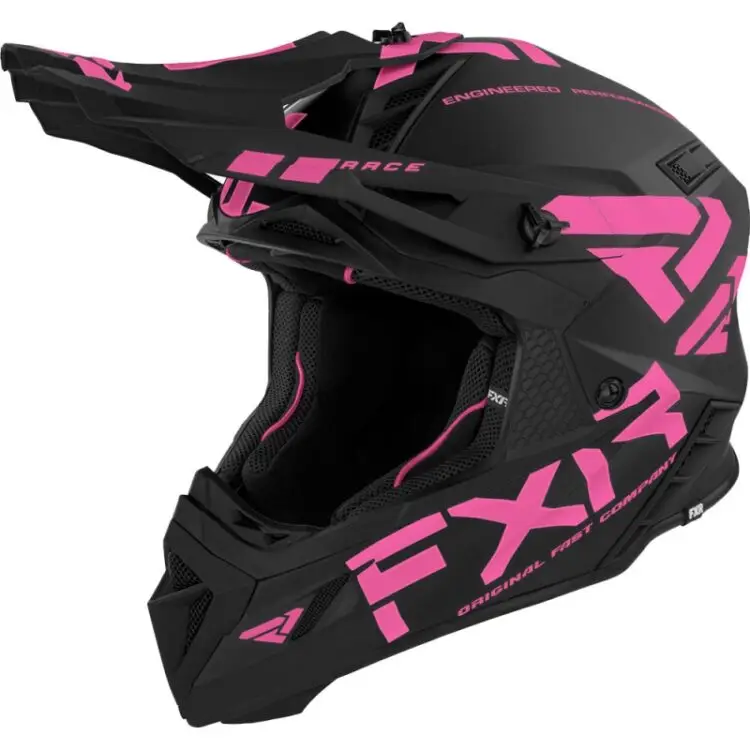 FXR Κράνος Helium Race 1050gr. (D-Ring) Black / Elec Pink